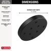 DELTA Universal Showering Components H2OKINETIC Single-Setting Metal Raincan Shower Head — Matte Black