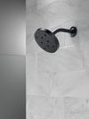 DELTA Universal Showering Components H2OKINETIC Single-Setting Metal Raincan Shower Head — Matte Black