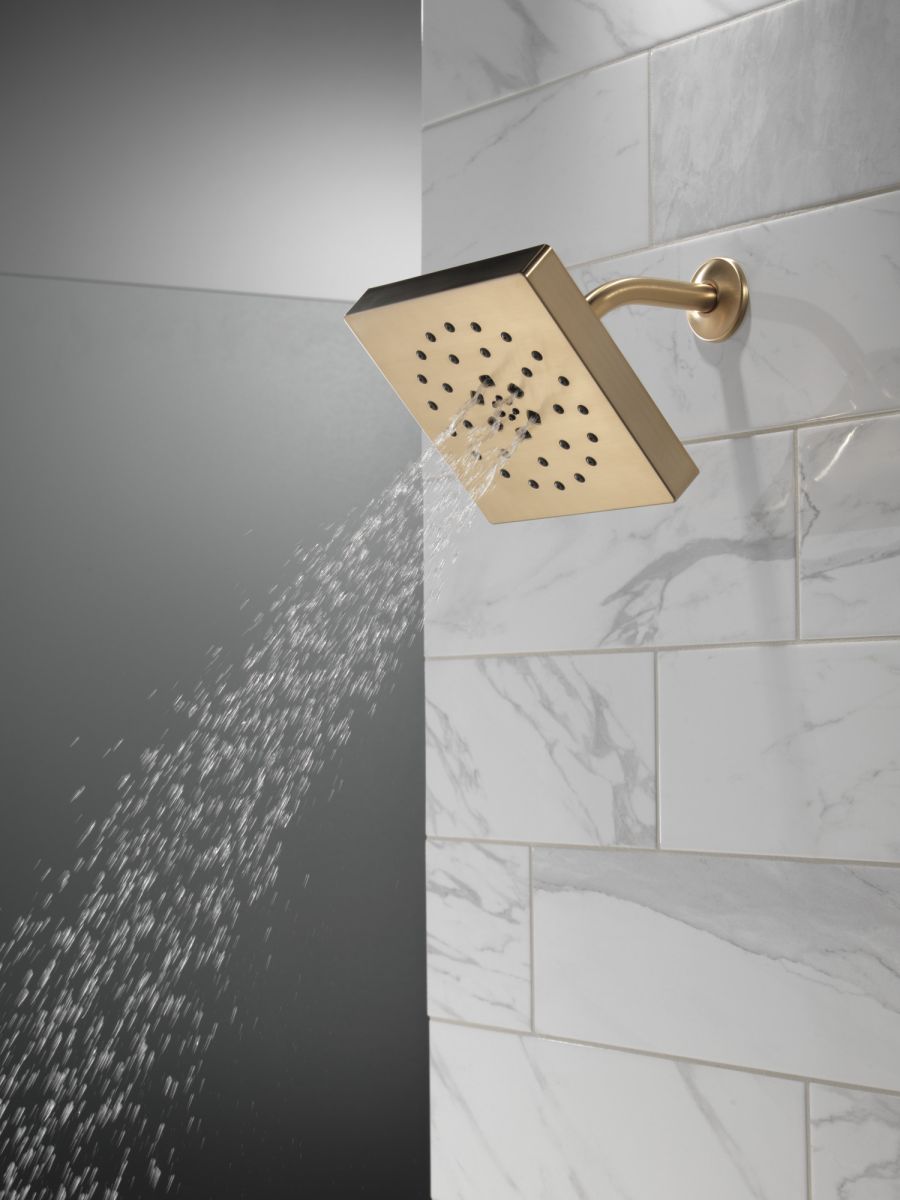 DELTA Universal Showering Components H2Okinetic 4-Setting Shower Head with Ultrasoak — Champagne Bronze