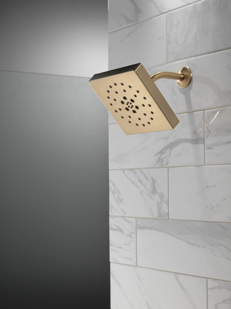 DELTA Universal Showering Components H2Okinetic 4-Setting Shower Head with Ultrasoak — Champagne Bronze