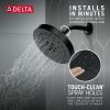 DELTA Universal Showering Components H2Okinetic 4-Setting Shower Head with Ultrasoak — Matte Black
