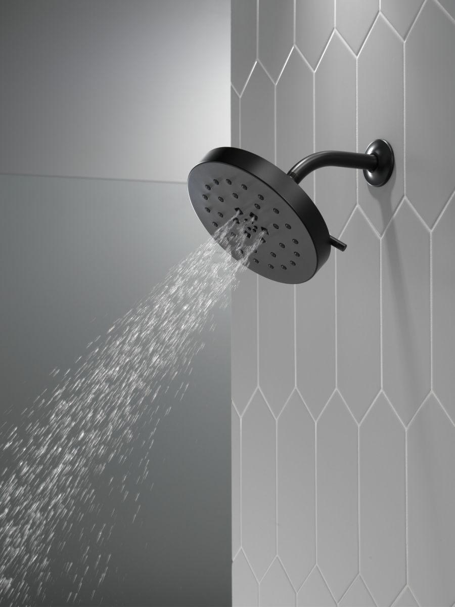 DELTA Universal Showering Components H2Okinetic 4-Setting Shower Head with Ultrasoak — Matte Black