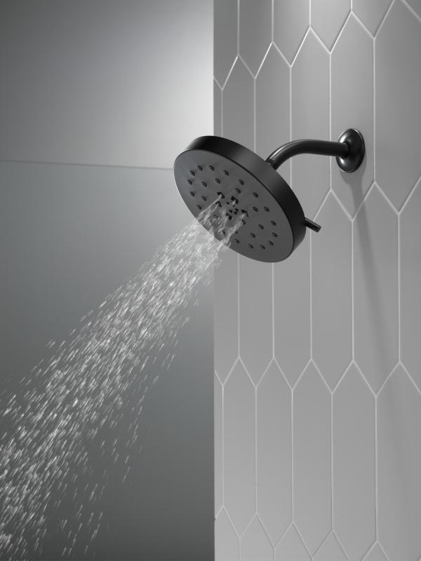 DELTA Universal Showering Components H2Okinetic 4-Setting Shower Head with Ultrasoak — Matte Black