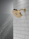 DELTA Universal Showering Components H2Okinetic 4-Setting Shower Head with Ultrasoak — Lumicoat® Champagne Bronze