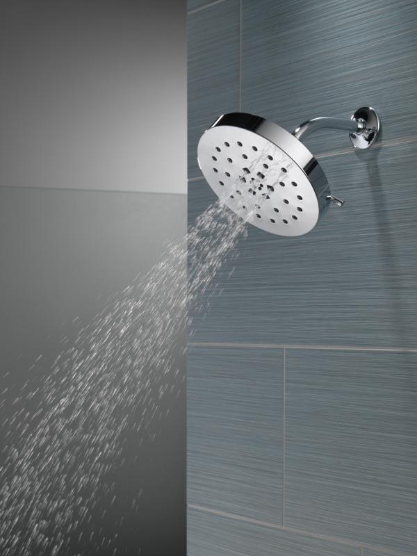 DELTA Universal Showering Components H2Okinetic 4-Setting Shower Head with Ultrasoak — Lumicoat® Chrome