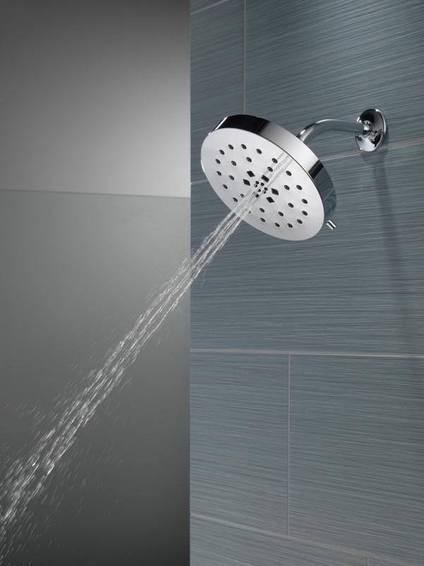 DELTA Universal Showering Components H2Okinetic 4-Setting Shower Head with Ultrasoak — Lumicoat® Chrome