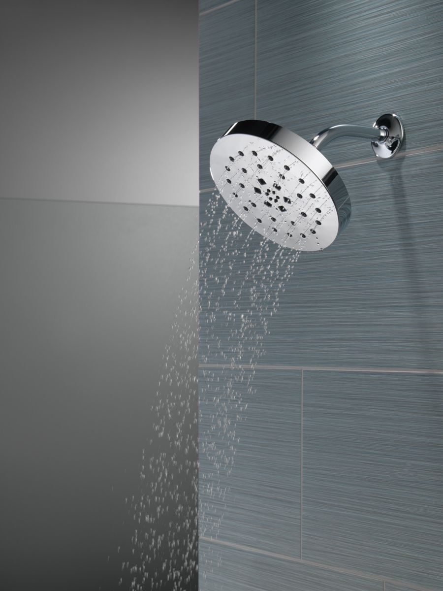 DELTA Universal Showering Components H2Okinetic 4-Setting Shower Head with Ultrasoak — Lumicoat® Chrome