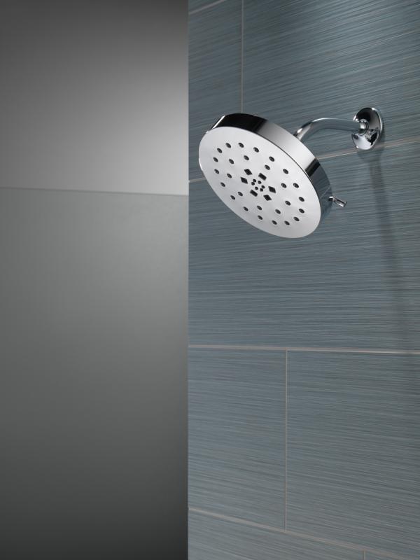 DELTA Universal Showering Components H2Okinetic 4-Setting Shower Head with Ultrasoak — Lumicoat® Chrome