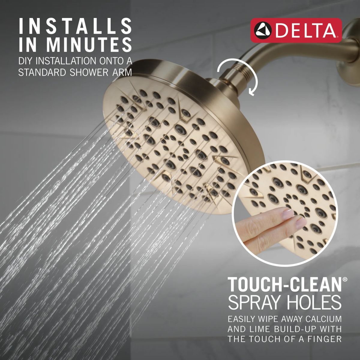 DELTA Universal Showering Components 5-Setting Showerhead — Champagne Bronze