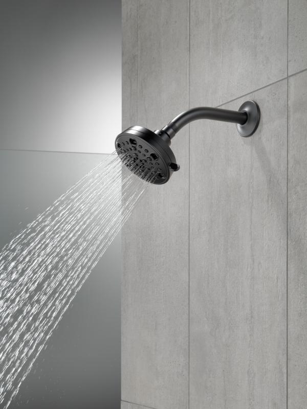 DELTA Universal Showering Components H2OKINETIC 5-Setting Contemporary Shower Head — Matte Black