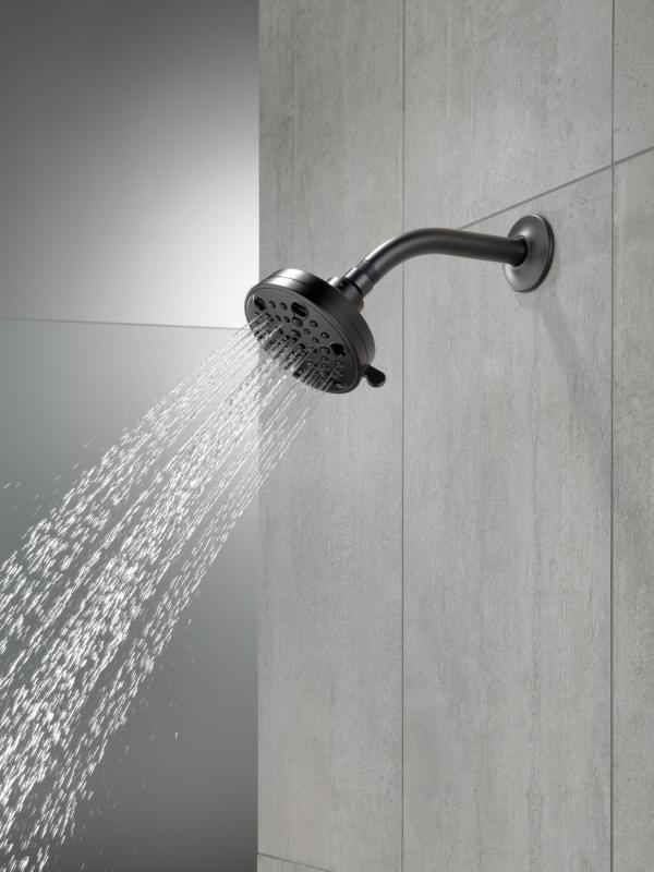 DELTA Universal Showering Components H2OKINETIC 5-Setting Contemporary Shower Head — Matte Black