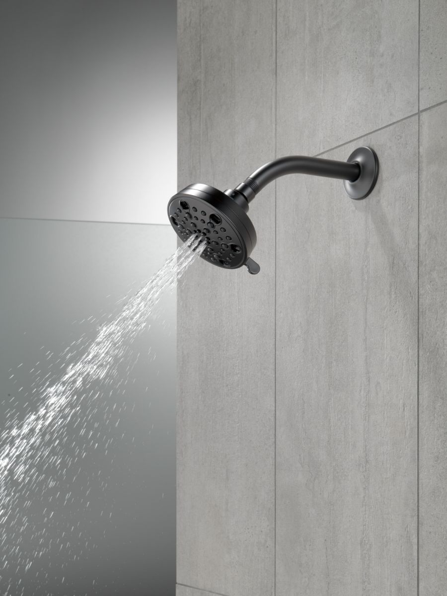 DELTA Universal Showering Components H2OKINETIC 5-Setting Contemporary Shower Head — Matte Black