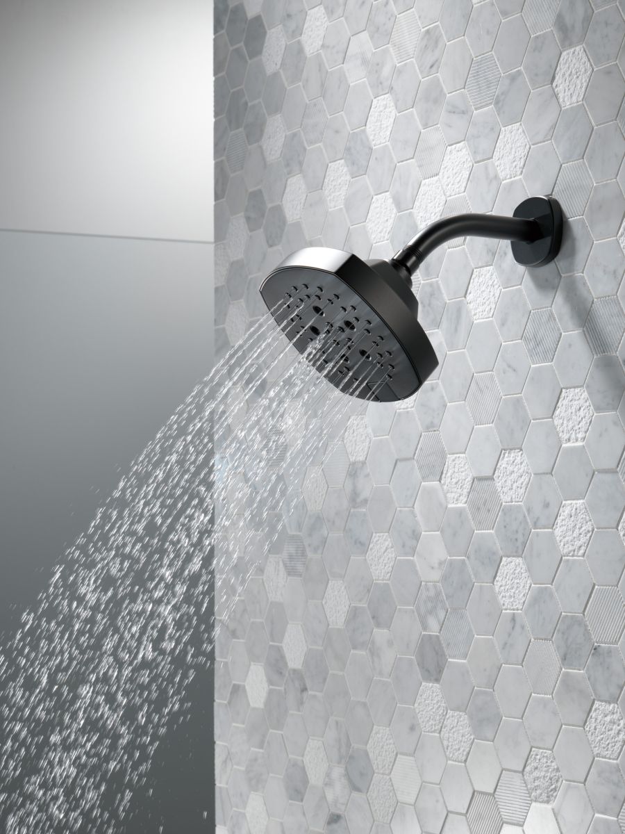 DELTA Universal Showering Components H2OKINETIC 5-Setting  Shower Head — Matte Black