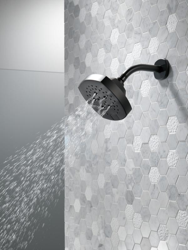 DELTA Universal Showering Components H2OKINETIC 5-Setting  Shower Head — Matte Black