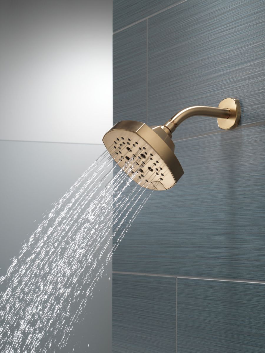 DELTA Universal Showering Components H2OKINETIC 5-Setting  Shower Head — Lumicoat® Champagne Bronze