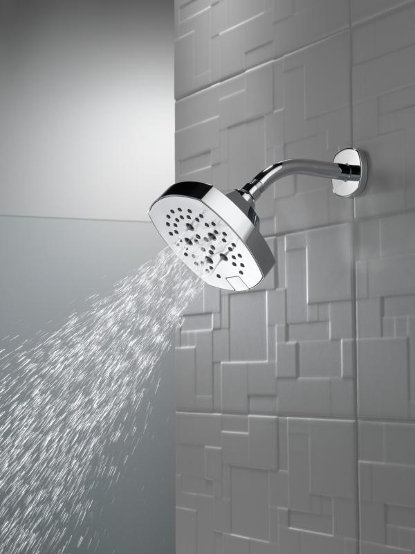 DELTA Universal Showering Components H2OKINETIC 5-Setting  Shower Head — Lumicoat® Chrome