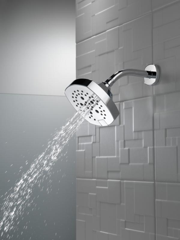 DELTA Universal Showering Components H2OKINETIC 5-Setting  Shower Head — Lumicoat® Chrome