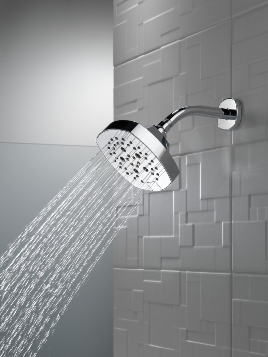 DELTA Universal Showering Components H2OKINETIC 5-Setting  Shower Head — Lumicoat® Chrome