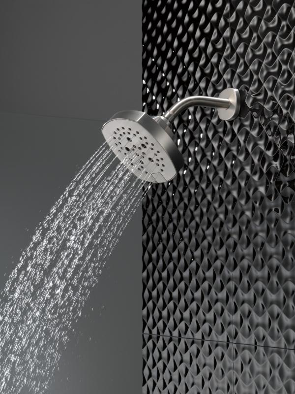 DELTA Universal Showering Components H2OKINETIC 5-Setting  Shower Head — Lumicoat® Stainless