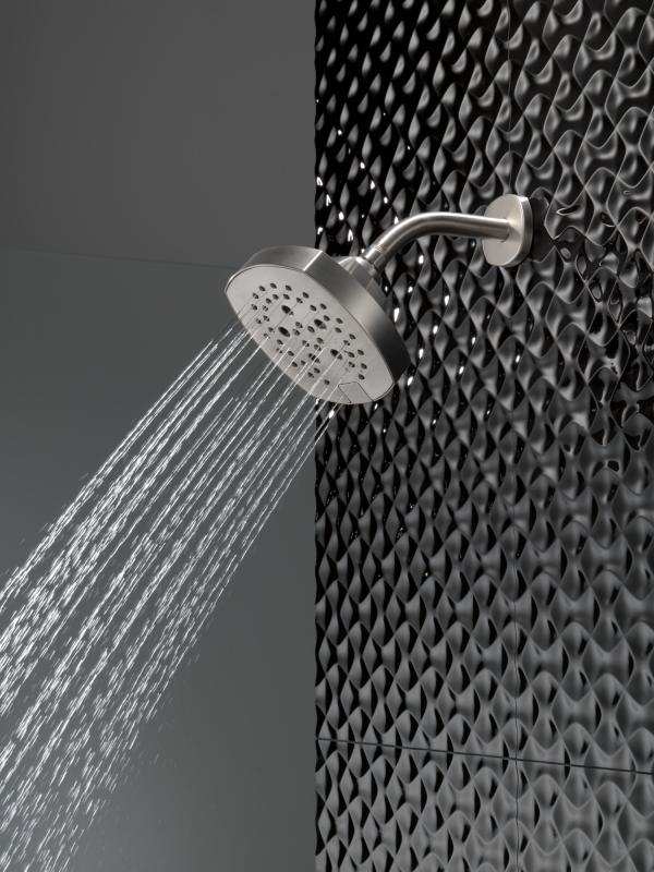 DELTA Universal Showering Components H2OKINETIC 5-Setting  Shower Head — Lumicoat® Stainless