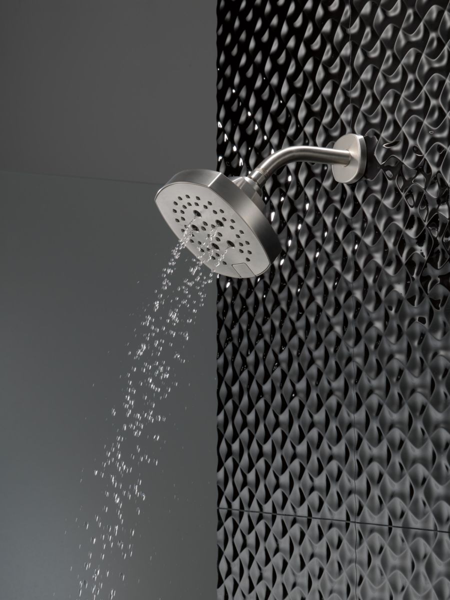DELTA Universal Showering Components H2OKINETIC 5-Setting  Shower Head — Lumicoat® Stainless