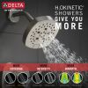 DELTA Universal Showering Components H2OKINETIC 5-Setting  Shower Head — Stainless
