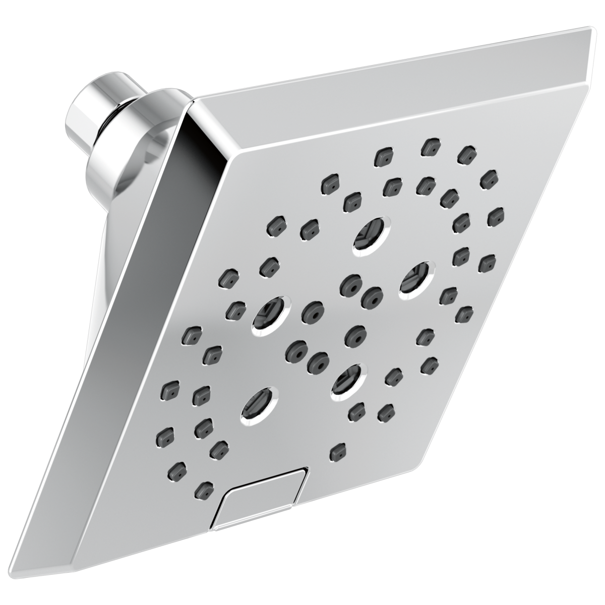 DELTA Universal Showering Components H2OKINETIC 5-Setting Angular Modern Raincan Shower Head — Chrome