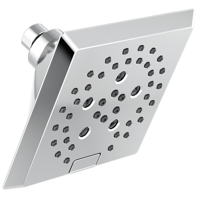 DELTA Universal Showering Components H2OKINETIC 5-Setting Angular Modern Raincan Shower Head — Chrome