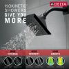 DELTA Universal Showering Components H2OKINETIC 5-Setting Angular Modern Raincan Shower Head — Matte Black