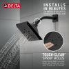 DELTA Universal Showering Components H2OKINETIC 5-Setting Angular Modern Raincan Shower Head — Matte Black