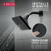 DELTA Universal Showering Components H2OKINETIC 5-Setting Angular Modern Raincan Shower Head — Matte Black