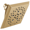 DELTA Universal Showering Components H2OKINETIC 5-Setting Angular Modern Raincan Shower Head — Lumicoat® Champagne Bronze