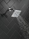 DELTA Universal Showering Components H2OKINETIC 5-Setting Angular Modern Raincan Shower Head — Lumicoat® Chrome