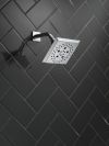DELTA Universal Showering Components H2OKINETIC 5-Setting Angular Modern Raincan Shower Head — Lumicoat® Chrome