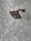 DELTA Universal Showering Components H2OKINETIC 5-Setting Angular Modern Raincan Shower Head — Venetian Bronze
