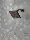 DELTA Universal Showering Components H2OKINETIC 5-Setting Angular Modern Raincan Shower Head — Venetian Bronze