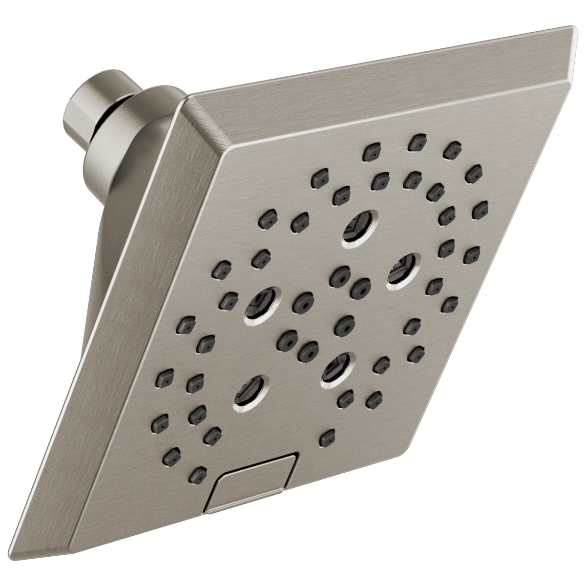 DELTA Universal Showering Components H2OKINETIC 5-Setting Angular Modern Raincan Shower Head — Stainless