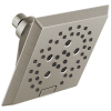 DELTA Universal Showering Components H2OKINETIC 5-Setting Angular Modern Raincan Shower Head — Lumicoat® Stainless
