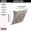 DELTA Universal Showering Components H2OKINETIC 5-Setting Angular Modern Raincan Shower Head — Lumicoat® Stainless