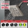 DELTA Universal Showering Components H2OKINETIC 5-Setting Angular Modern Raincan Shower Head — Stainless