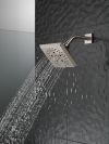 DELTA Universal Showering Components H2OKINETIC 5-Setting Angular Modern Raincan Shower Head — Stainless