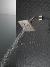 DELTA Universal Showering Components H2OKINETIC 5-Setting Angular Modern Raincan Shower Head — Stainless