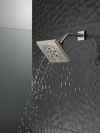 DELTA Universal Showering Components H2OKINETIC 5-Setting Angular Modern Raincan Shower Head — Stainless