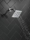 DELTA Universal Showering Components H2OKINETIC 5-Setting Angular Modern Raincan Shower Head — Chrome
