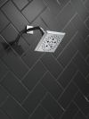 DELTA Universal Showering Components H2OKINETIC 5-Setting Angular Modern Raincan Shower Head — Chrome