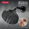 DELTA Universal Showering Components H2OKINETIC 5-Setting Contemporary Raincan Shower Head — Matte Black