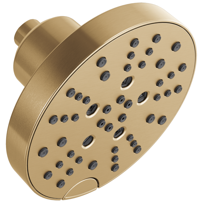 DELTA Universal Showering Components H2OKINETIC 5-Setting Contemporary Raincan Shower Head — Lumicoat® Champagne Bronze