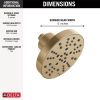 DELTA Universal Showering Components H2OKINETIC 5-Setting Contemporary Raincan Shower Head — Lumicoat® Champagne Bronze