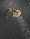 DELTA Universal Showering Components H2OKINETIC 5-Setting Contemporary Raincan Shower Head — Lumicoat® Champagne Bronze