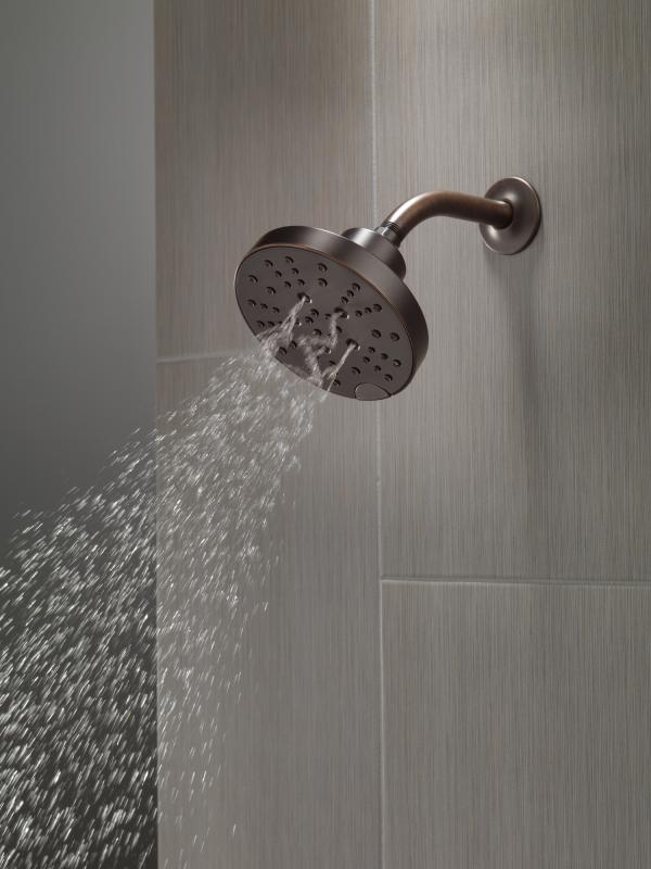 DELTA Universal Showering Components H2OKINETIC 5-Setting Contemporary Raincan Shower Head — Venetian Bronze
